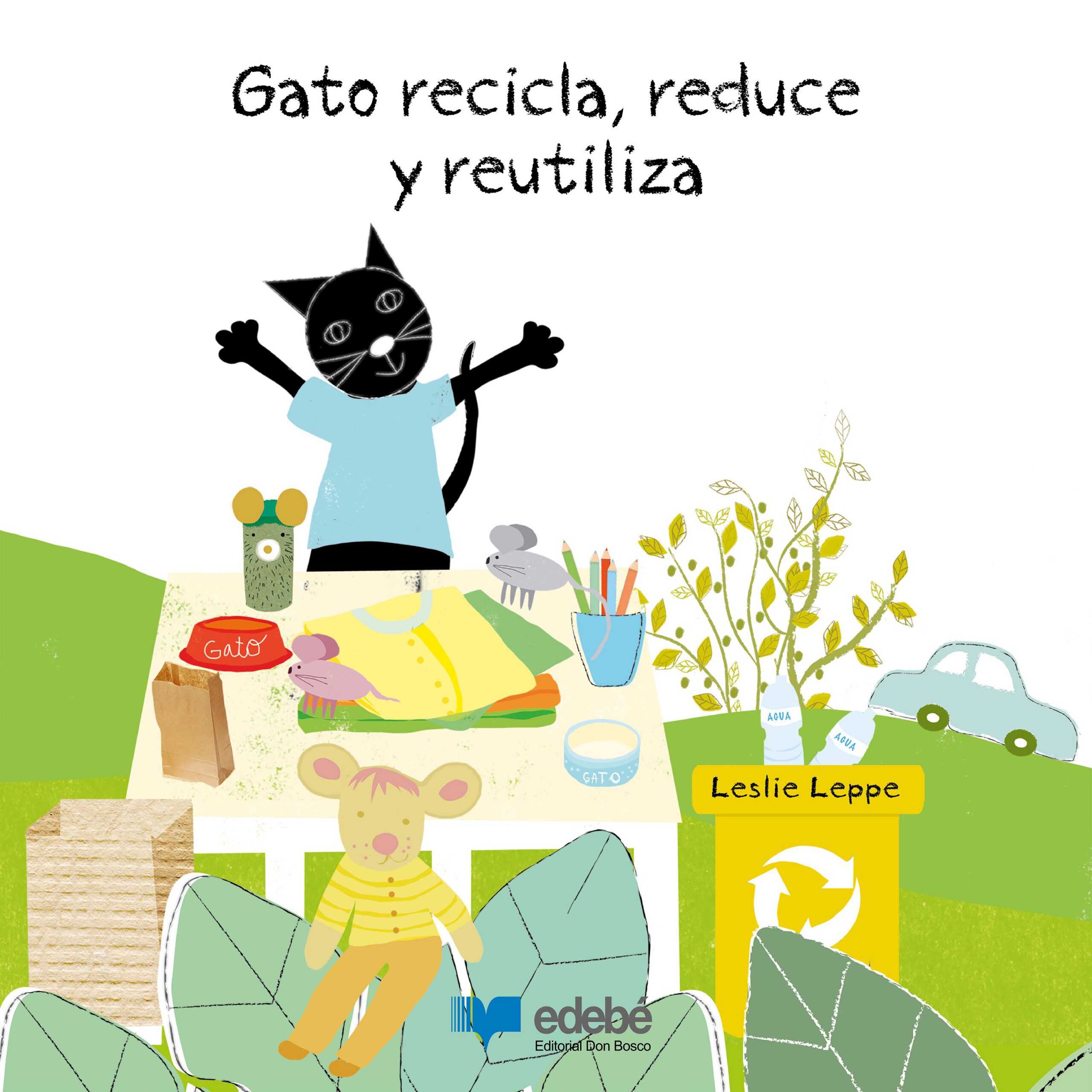 Gato recicla, reduce y reutiliza